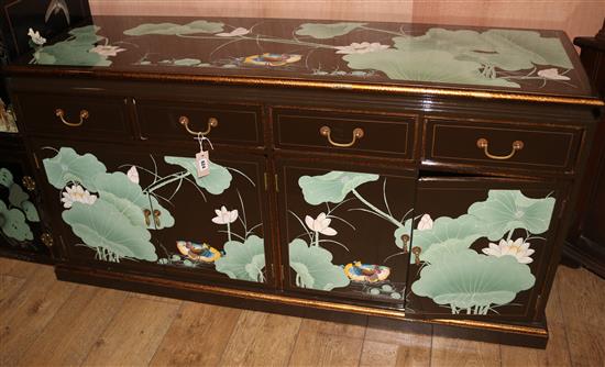 A Chinese lacquered sideboard, W.153cm